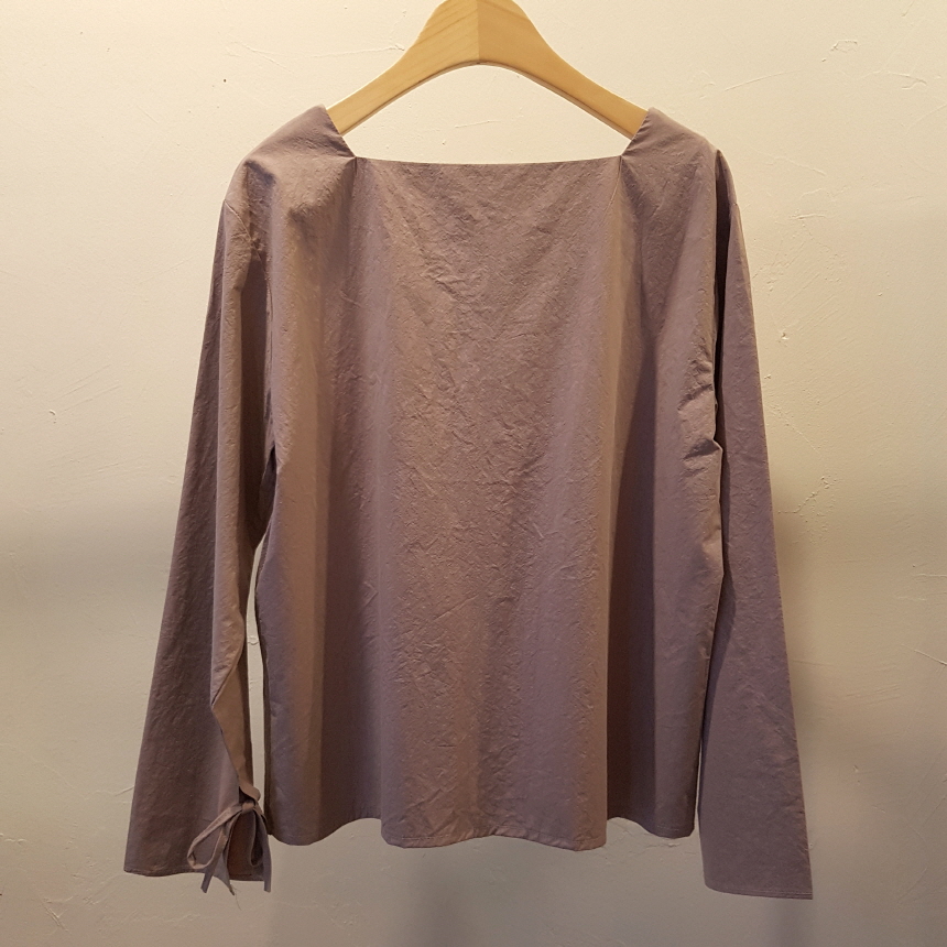 Sleeveless ribbon square neck blouse 3color Fall s