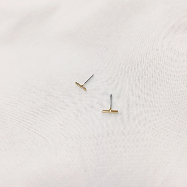 Gold Stick Pearl Drop Earrings Titanium Fashionabl