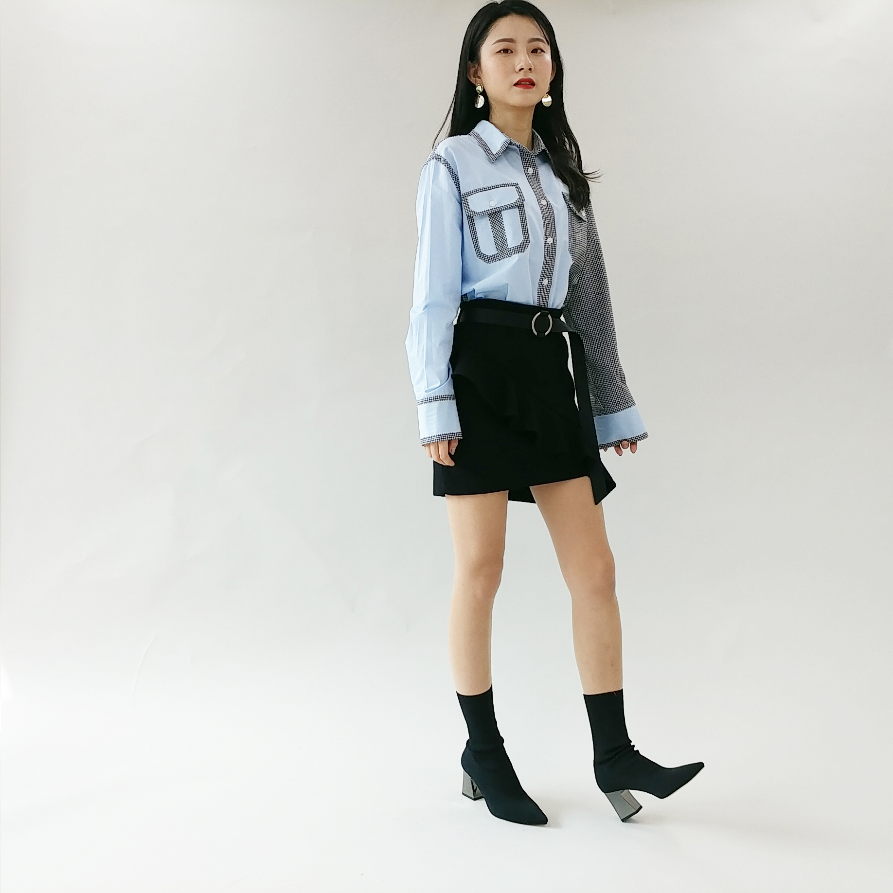 Female Autumn Belt Tarrrill Mini Skirt College Stu