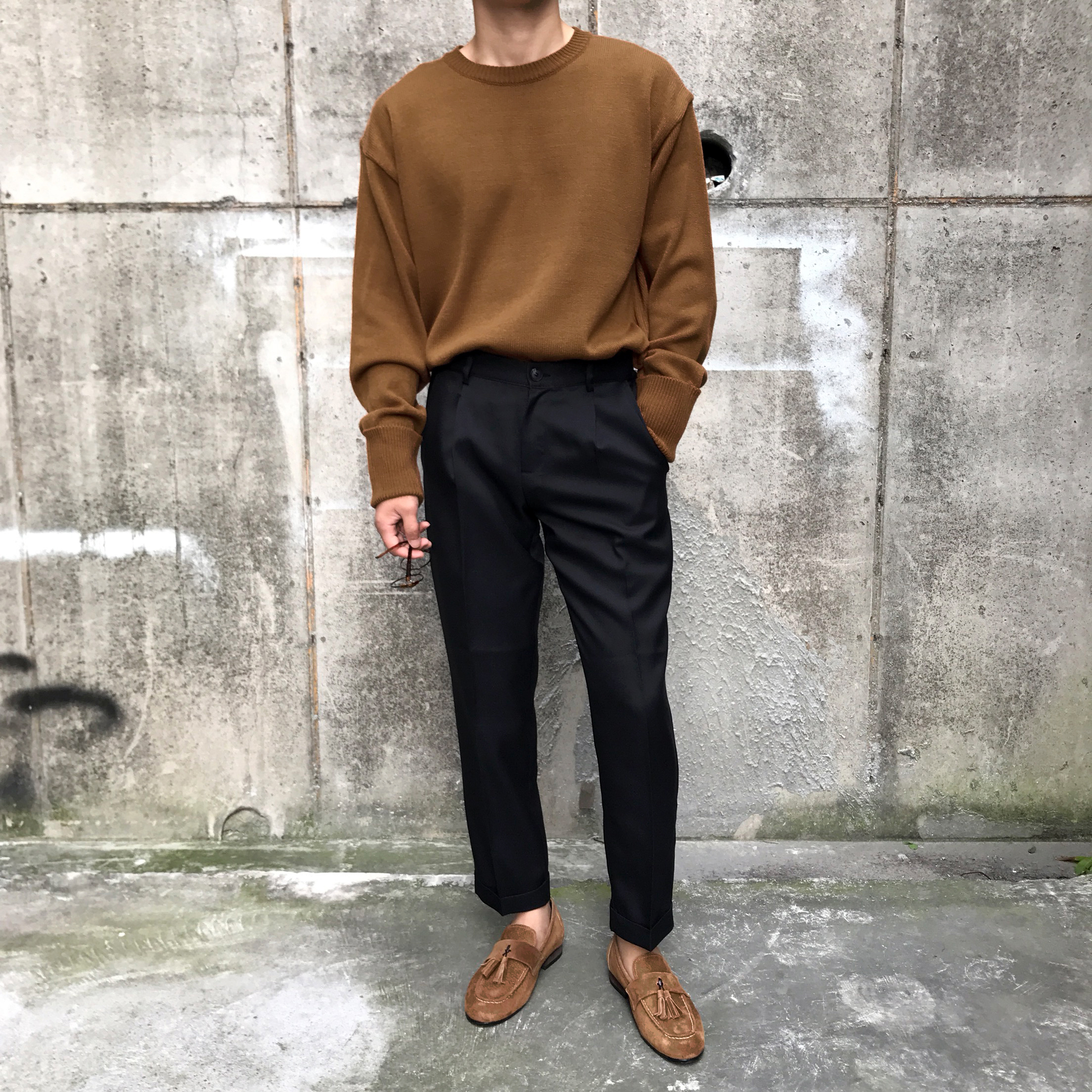 Men's suede tassel looper handmade shoes 7color