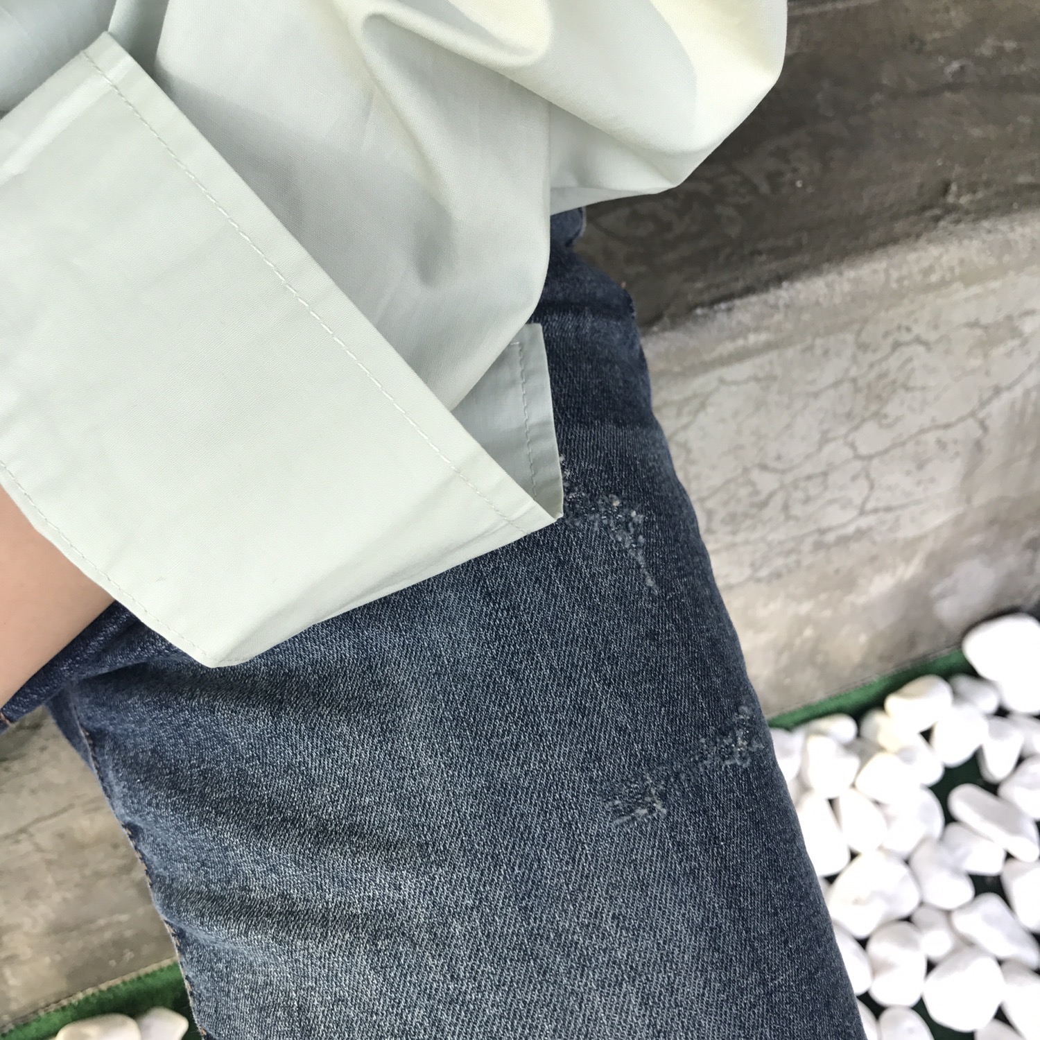 Autumn Basic Natural Mint Women Shirt Neat and cas