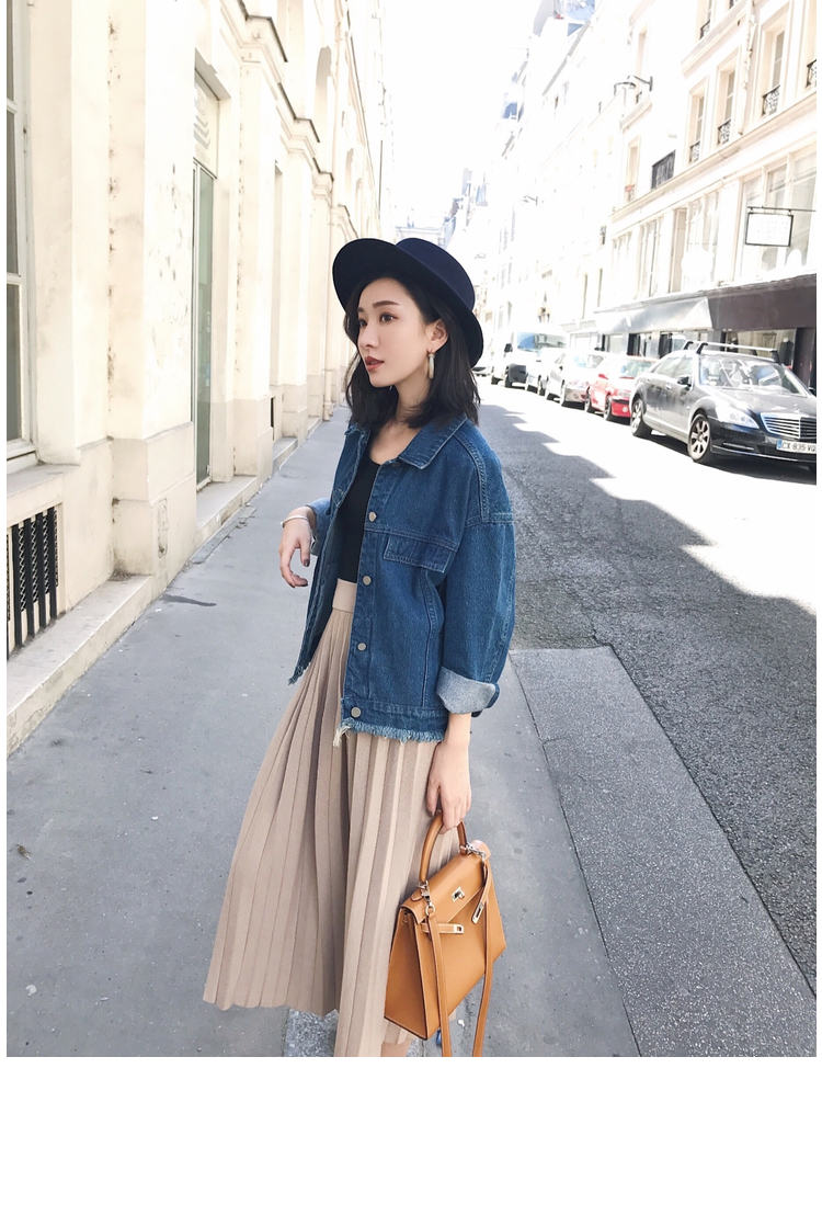 Mica La Fall Winter Pleated Knit Long Skirt Pleate