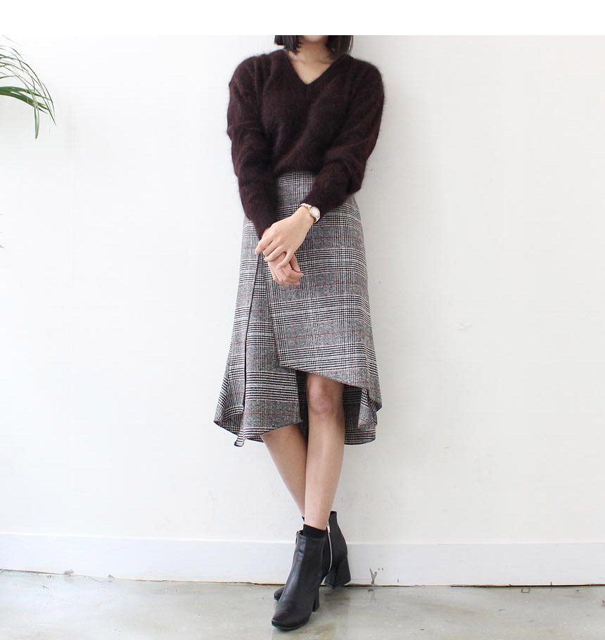 Unchecked Skirt 2color Mermaid Mermaid Skirt Autum