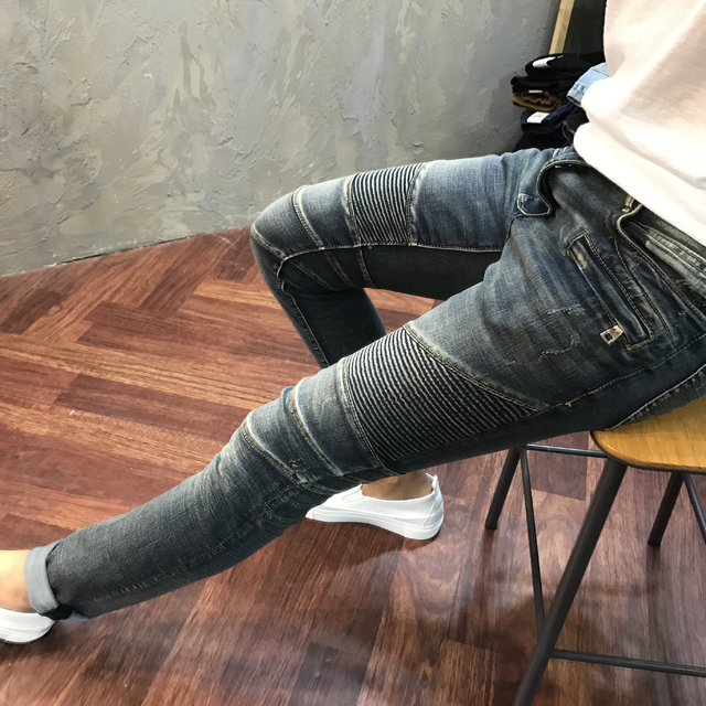 Korea Jeans Pants Knocking Embossed Jeans Pants Me