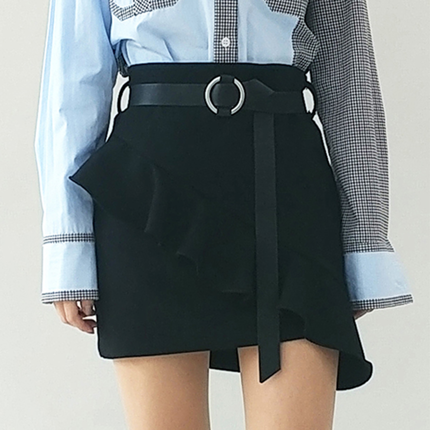 Female Autumn Belt Tarrrill Mini Skirt College Stu