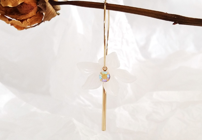 925 Silver Flower Drop Earrings Silver Earring Fem