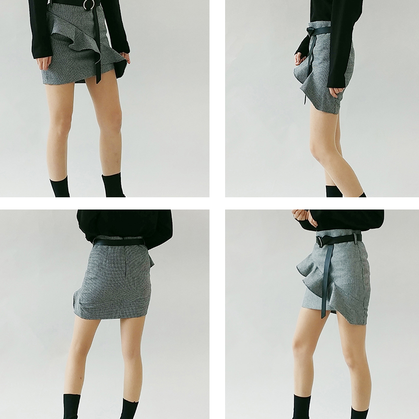 Female Autumn Belt Tarrrill Mini Skirt College Stu