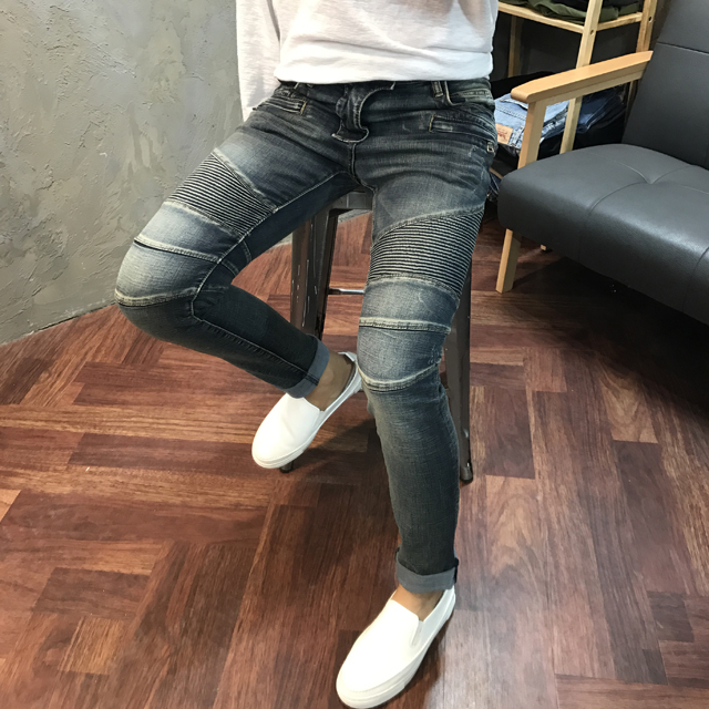 Korea Jeans Pants Knocking Embossed Jeans Pants Me