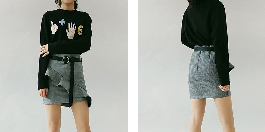 Female Autumn Belt Tarrrill Mini Skirt College Stu