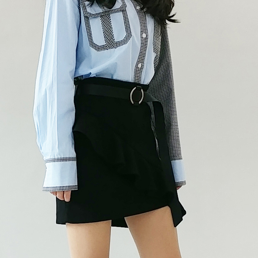 Female Autumn Belt Tarrrill Mini Skirt College Stu