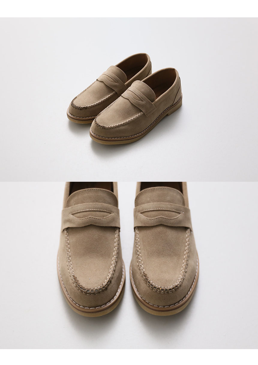 Kinoopi suede penny loafers 4cm light and fashiona