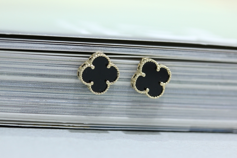 Clover 14K Earrings Onyx Mother-of-pearl 14k Luxur