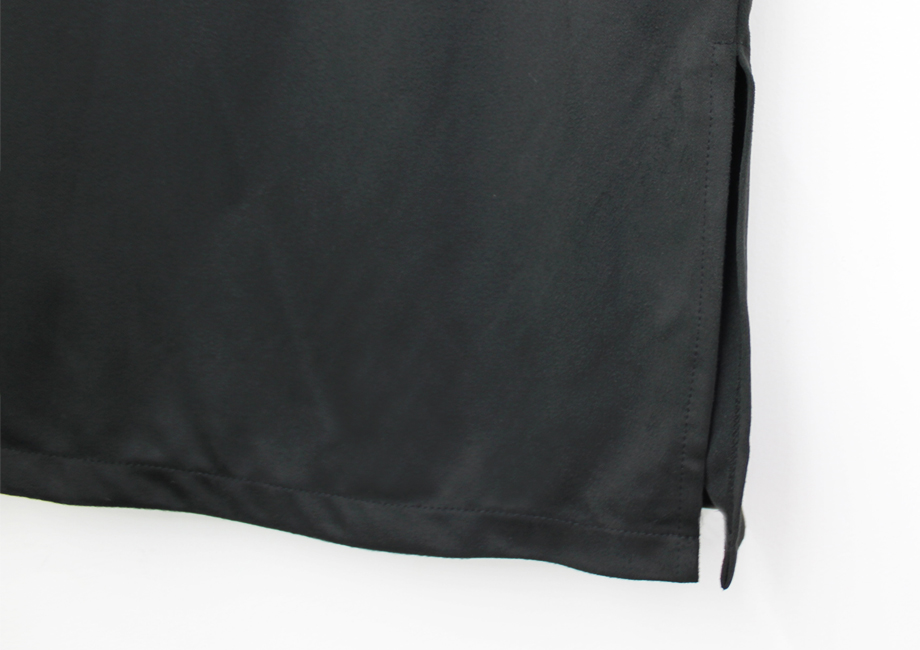 Bending suede long skirt Black velvet trim High wa