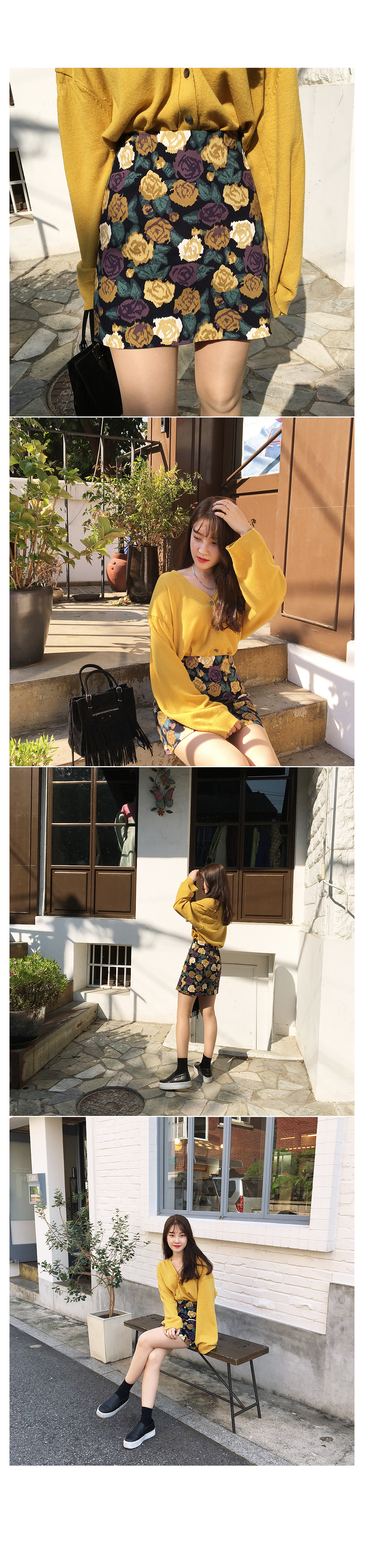 Vintage Rose Mini Skirt 20s Women Daily Cody Bendi