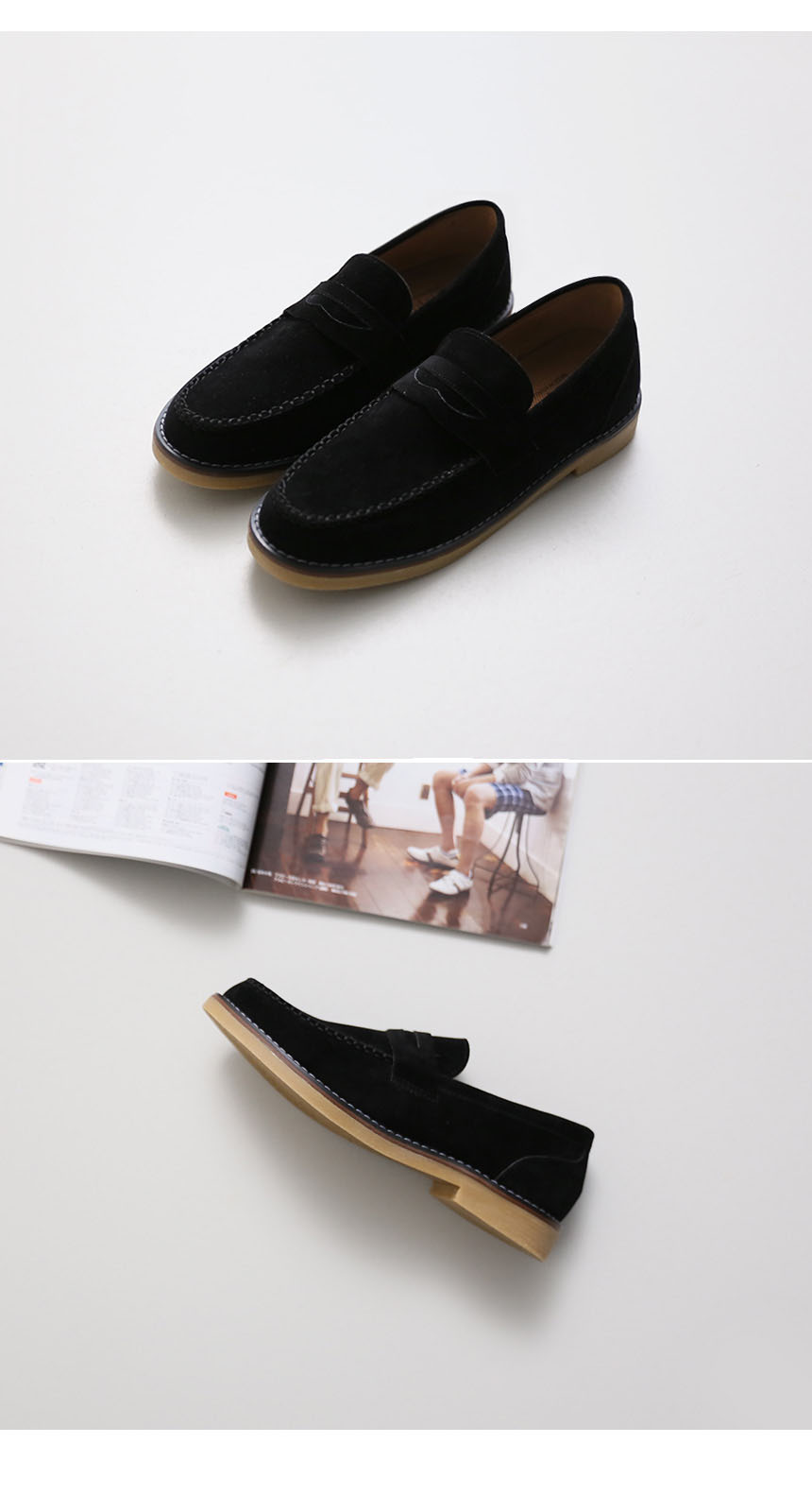 Kinoopi suede penny loafers 4cm light and fashiona