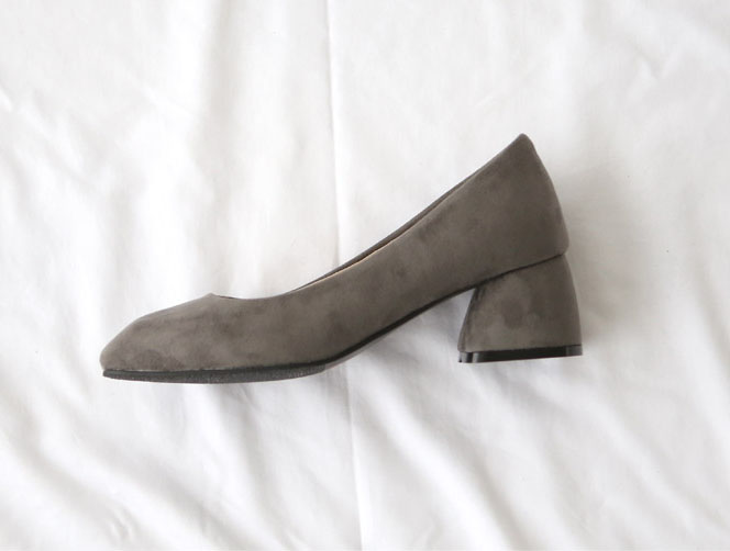 Suede Square Mid Hill Pumps Small Foot Shoes 215 2
