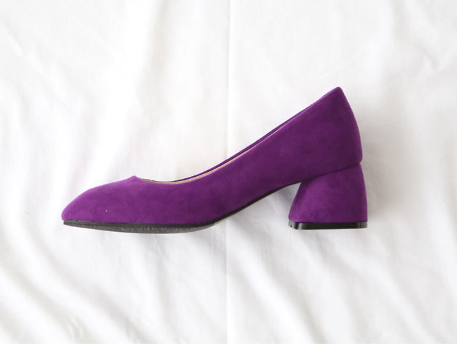 Suede Square Mid Hill Pumps Small Foot Shoes 215 2