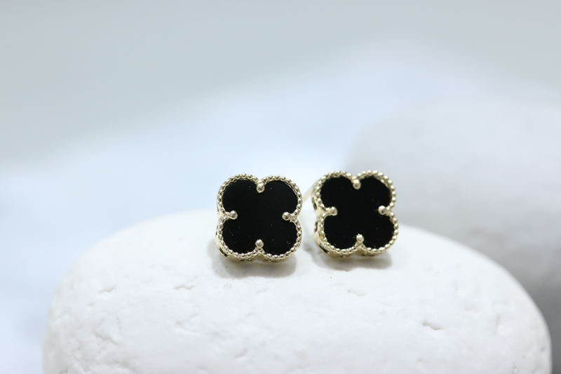 Clover 14K Earrings Onyx Mother-of-pearl 14k Luxur