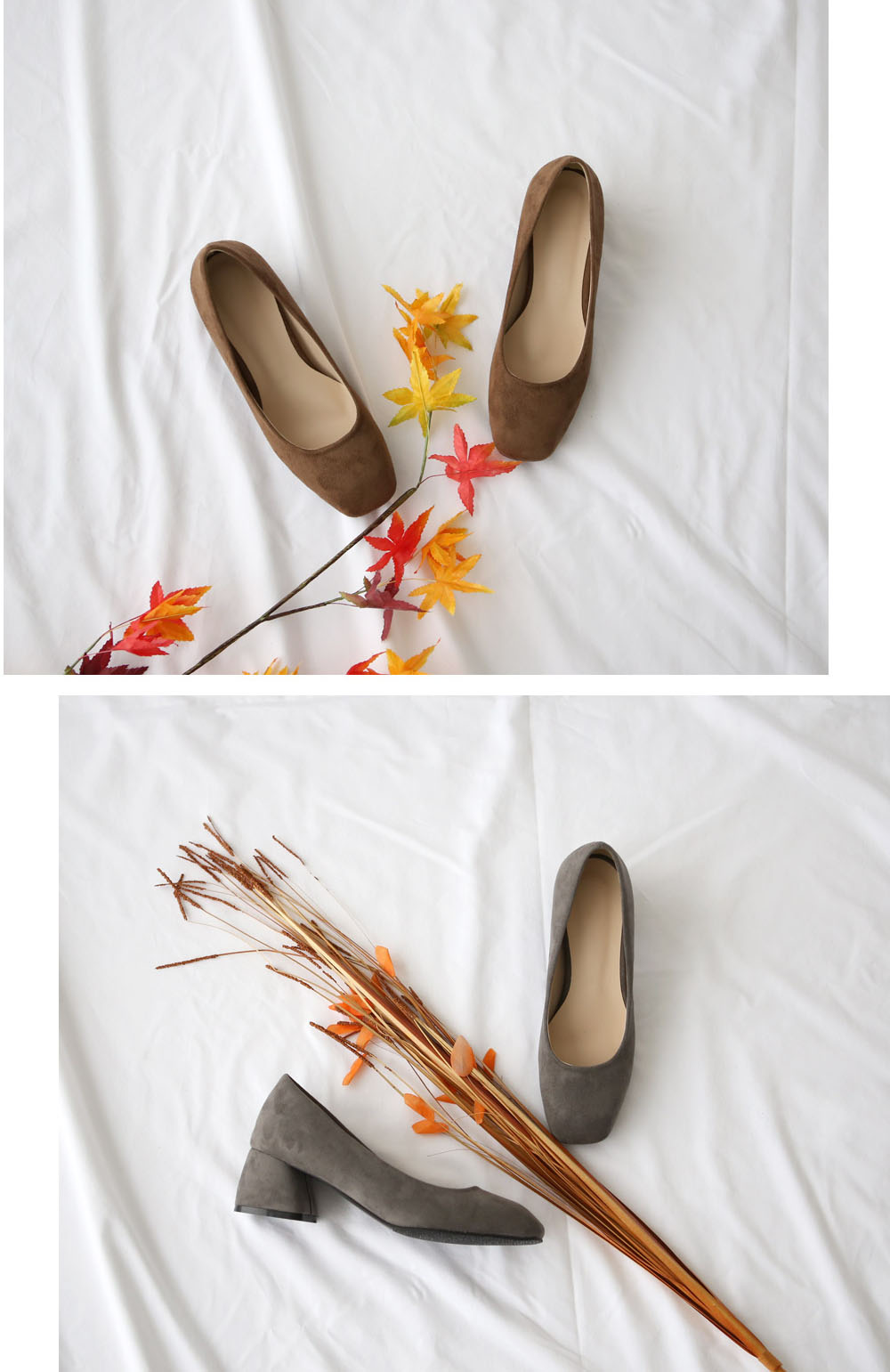 Suede Square Mid Hill Pumps Small Foot Shoes 215 2