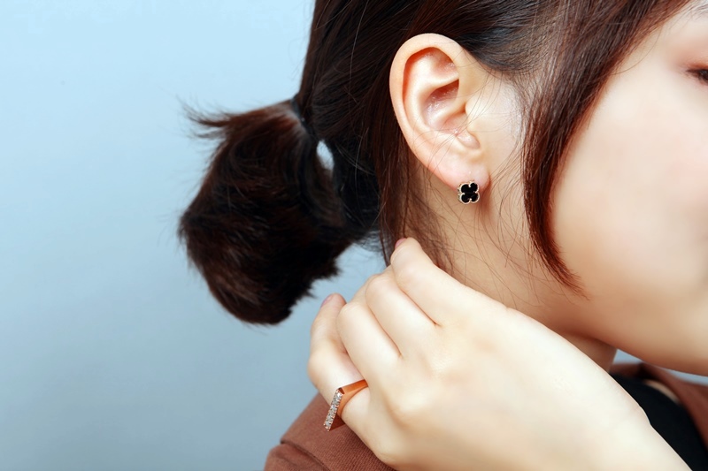 Clover 14K Earrings Onyx Mother-of-pearl 14k Luxur