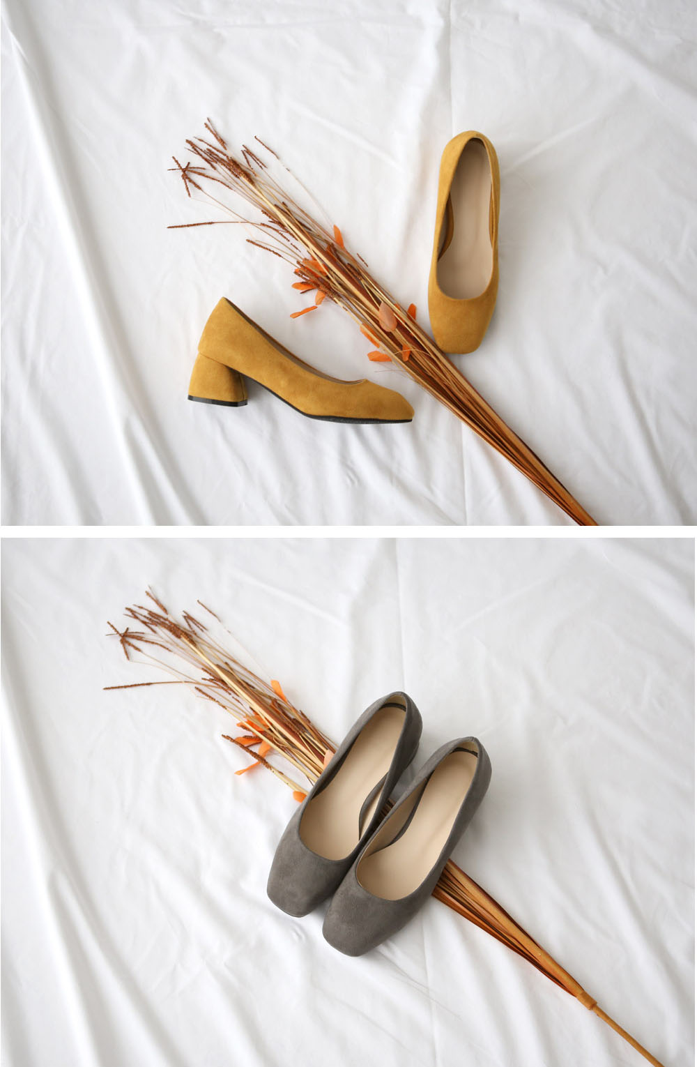 Suede Square Mid Hill Pumps Small Foot Shoes 215 2