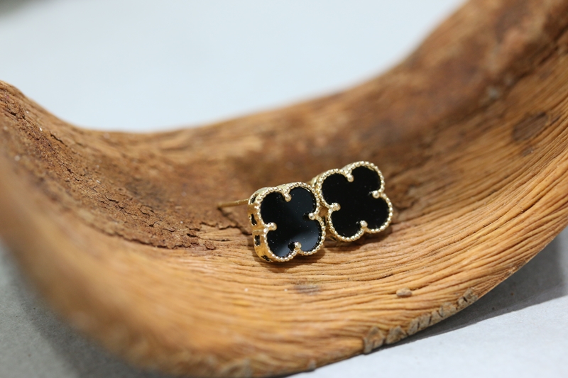 Clover 14K Earrings Onyx Mother-of-pearl 14k Luxur