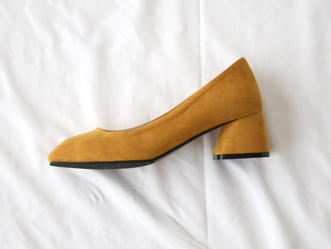Suede Square Mid Hill Pumps Small Foot Shoes 215 2