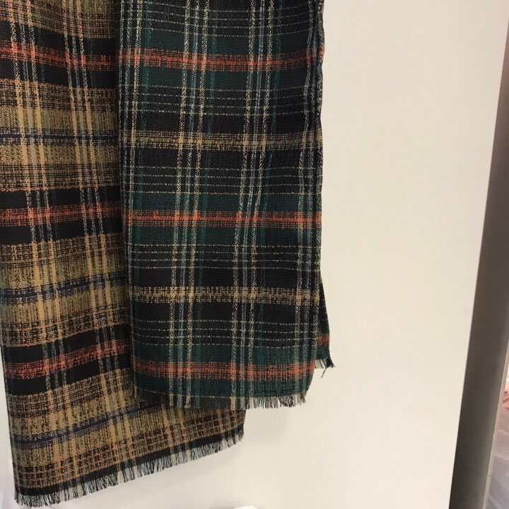 Autumn check muffler 2color Women Classic Vintage 