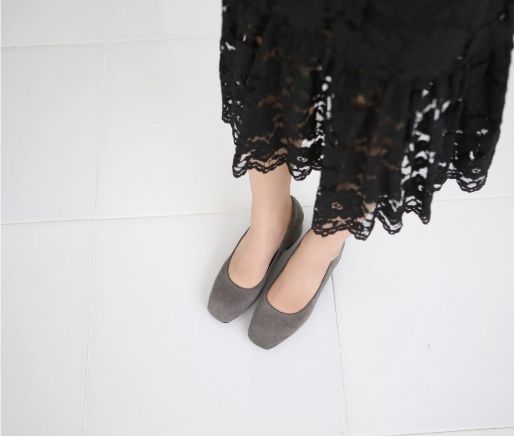 Suede Square Mid Hill Pumps Small Foot Shoes 215 2