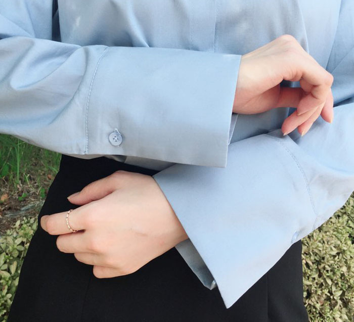 Single Daily Cuffs Shirts Women Sleeves White Purp