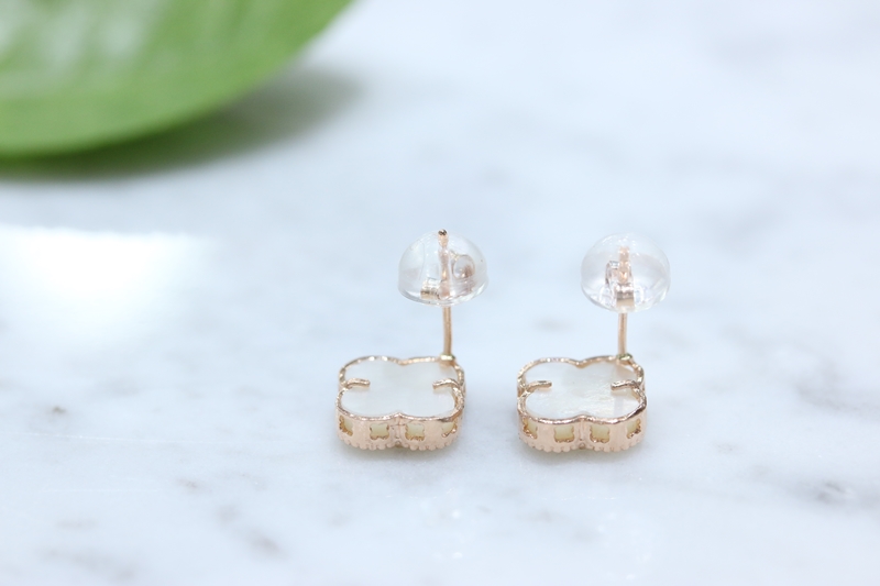 Clover 14K Earrings Onyx Mother-of-pearl 14k Luxur