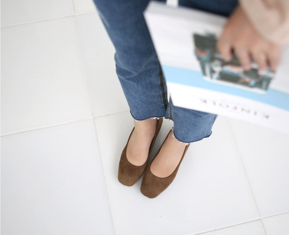 Suede Square Mid Hill Pumps Small Foot Shoes 215 2