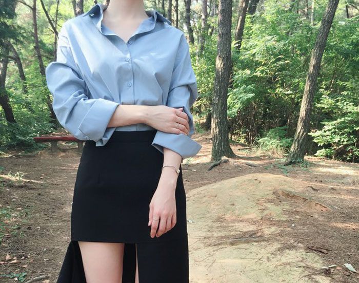 Single Daily Cuffs Shirts Women Sleeves White Purp