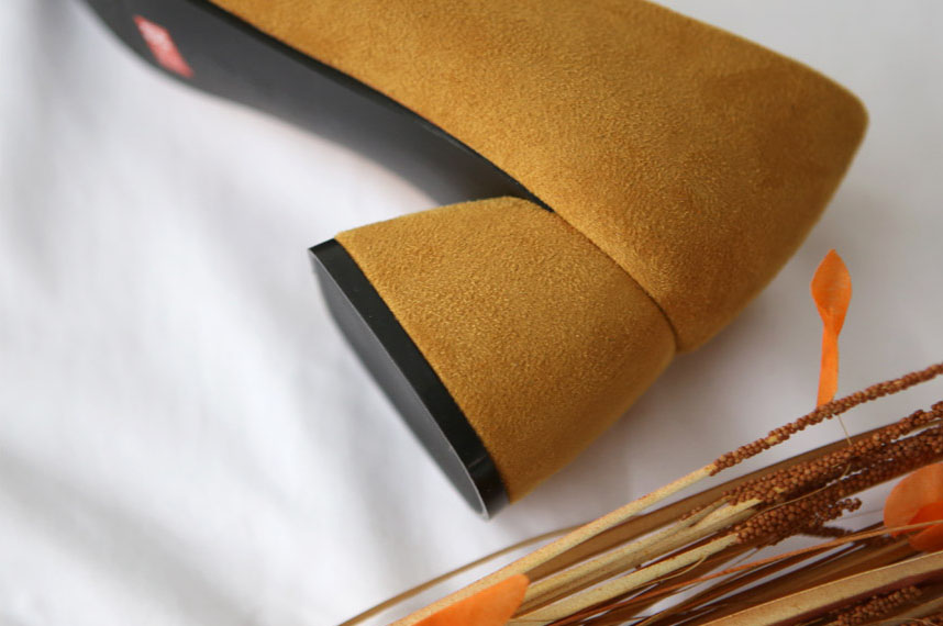 Suede Square Mid Hill Pumps Small Foot Shoes 215 2