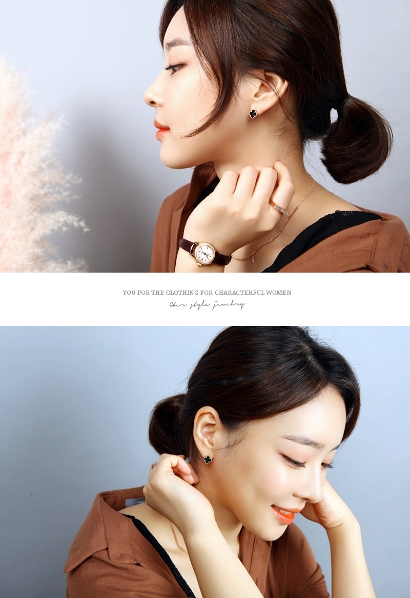 Clover 14K Earrings Onyx Mother-of-pearl 14k Luxur