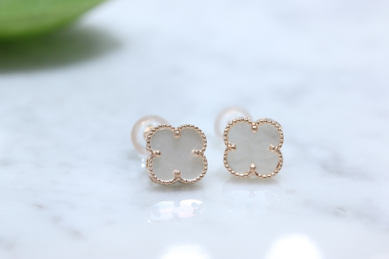 Clover 14K Earrings Onyx Mother-of-pearl 14k Luxur