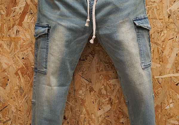 Korea Jeans Pants Green Cargo Cargo Slim Exhaust B