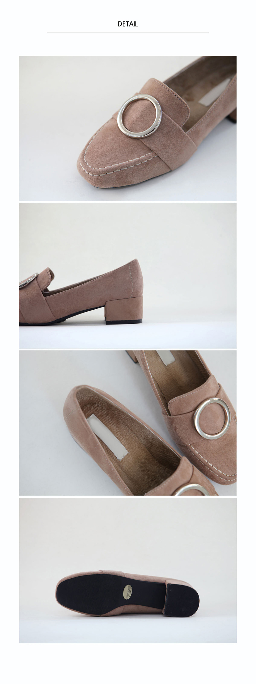 Middle heel goddess shoes soft brushed lining orna