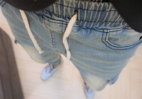 Korea Jeans Pants Green Cargo Cargo Slim Exhaust B