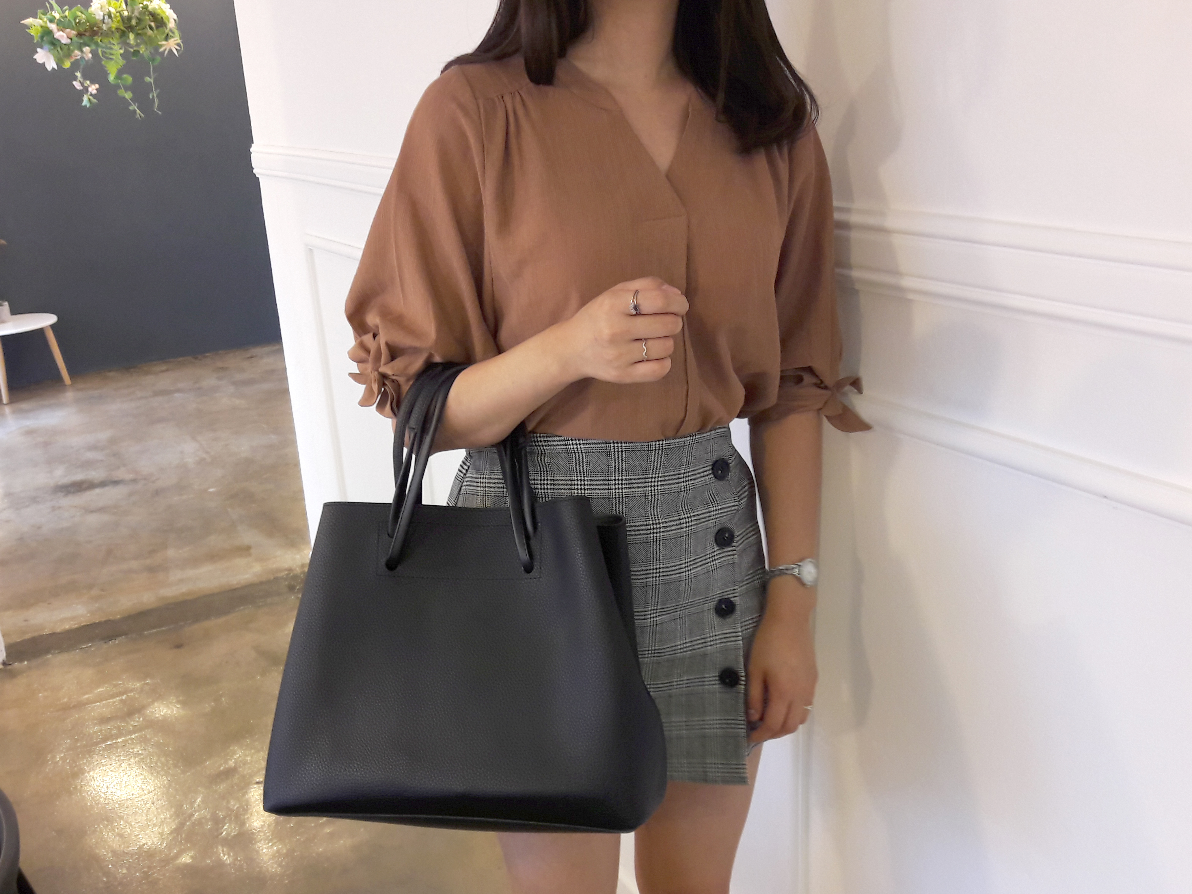 Check mini skirt pattern button Cody Unknown