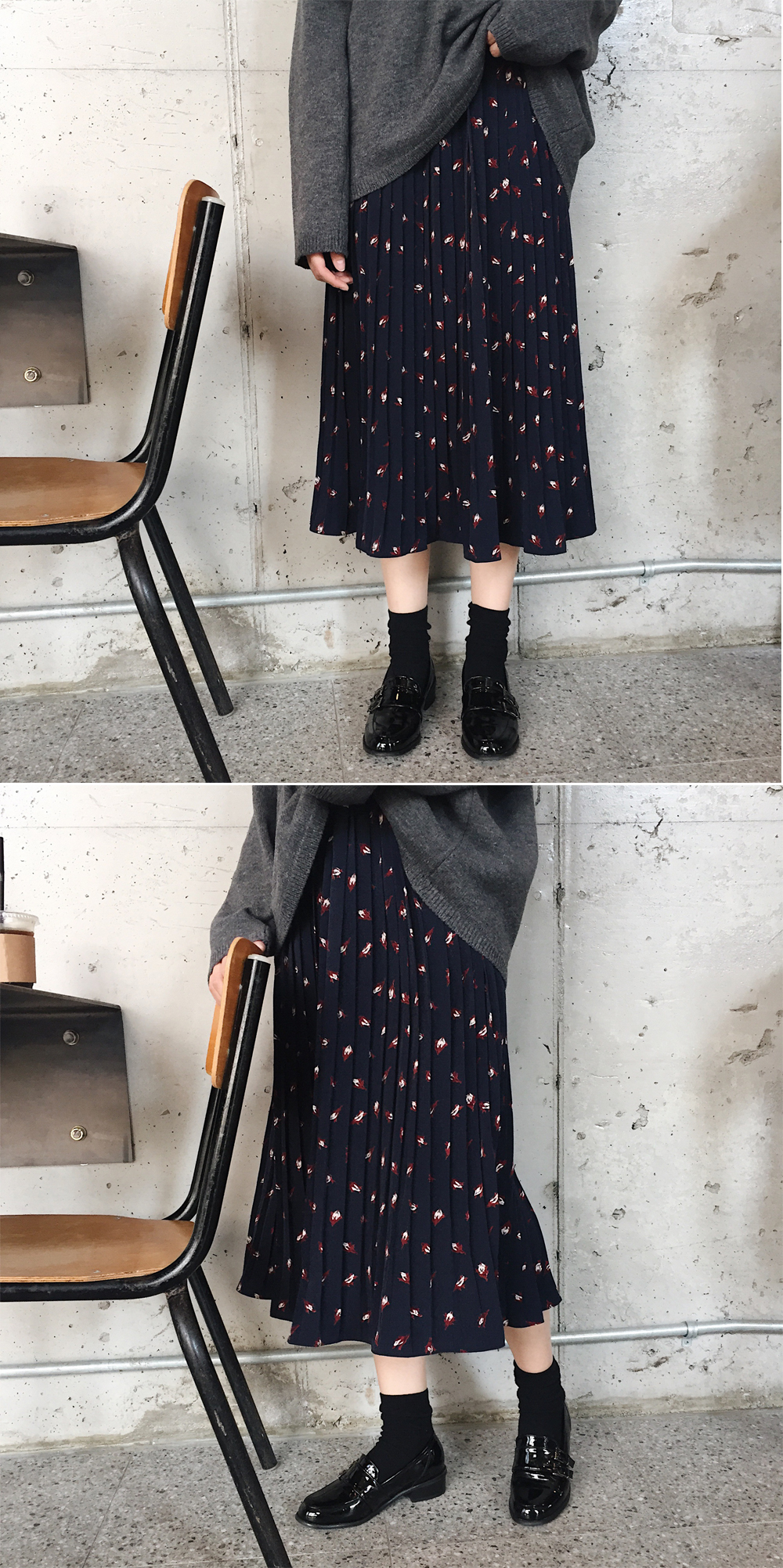 Lovely Flower Pleated Bands Long Skirts Sense of N