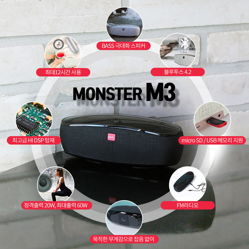 Portable Bluetooth Speaker Smartphone Monster M3 P