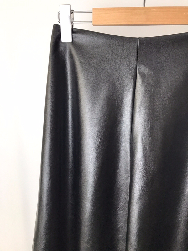 Autumn Leathers Leather Flare Long Skirt 2color Wo