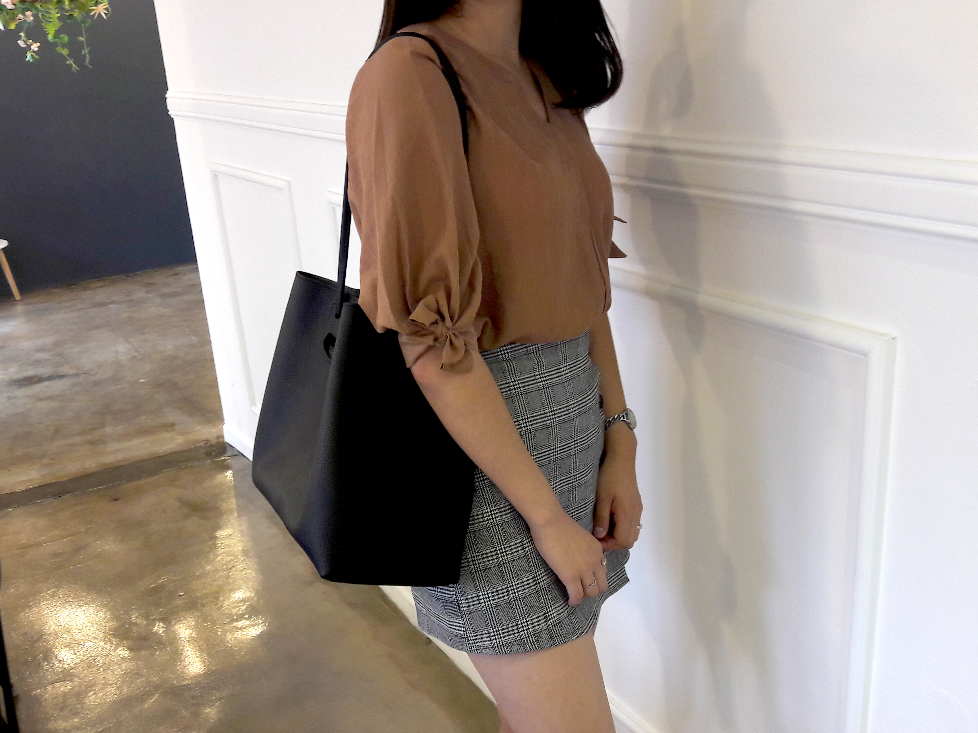 Check mini skirt pattern button Cody Unknown