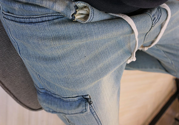 Korea Jeans Pants Green Cargo Cargo Slim Exhaust B