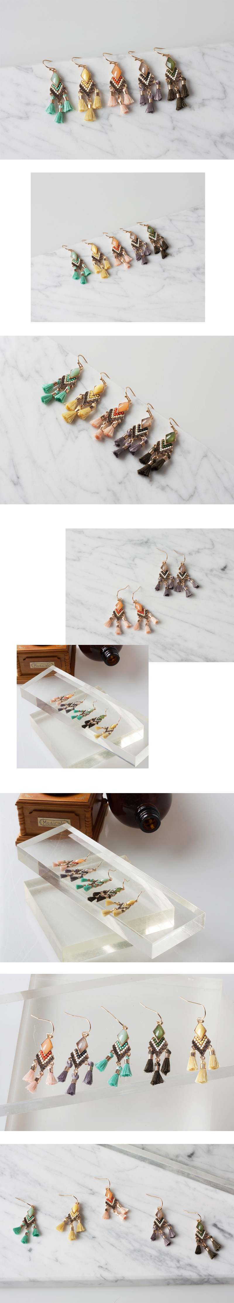Ethnic high-grade beaded tassel earrings Urban Dre