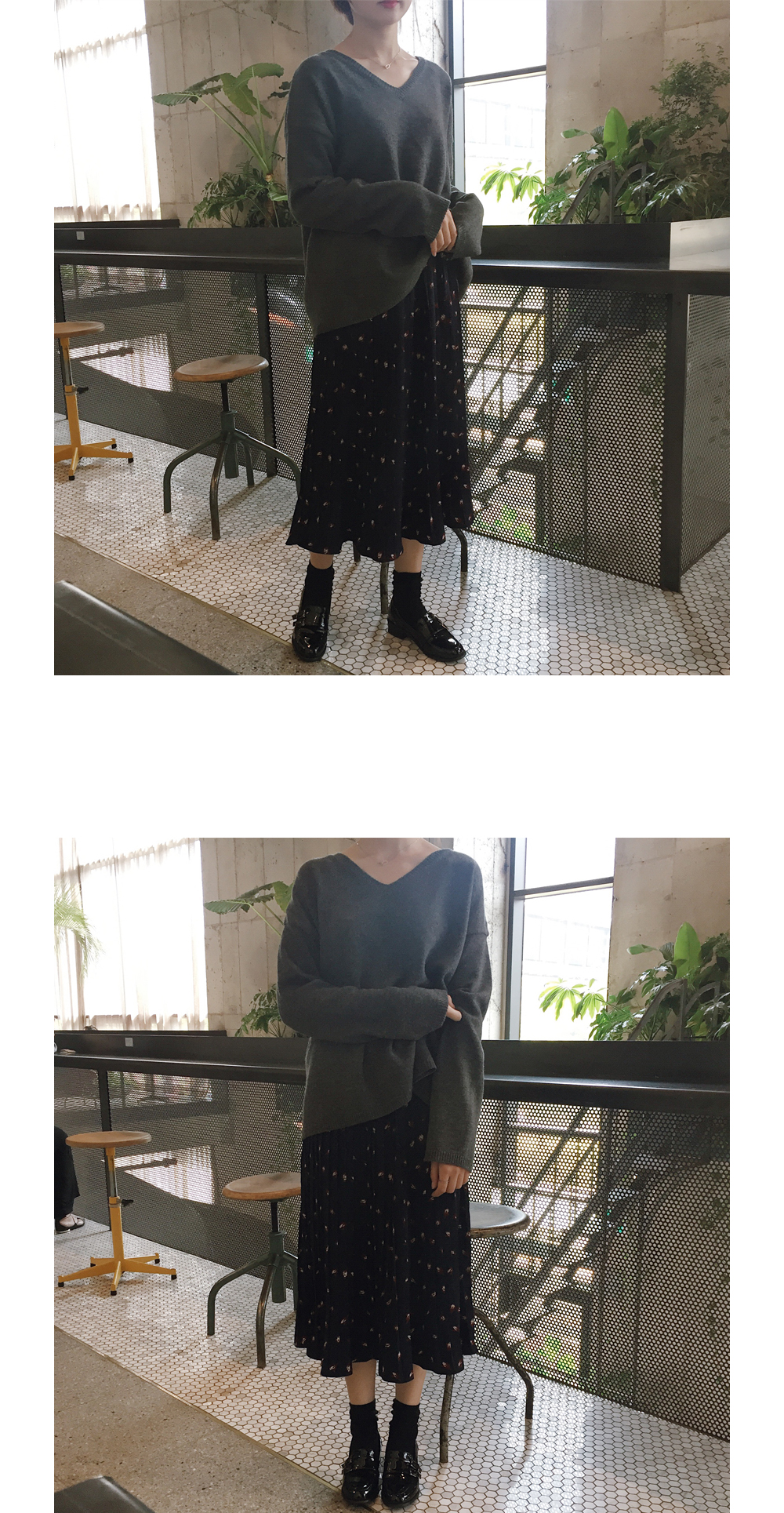 Lovely Flower Pleated Bands Long Skirts Sense of N