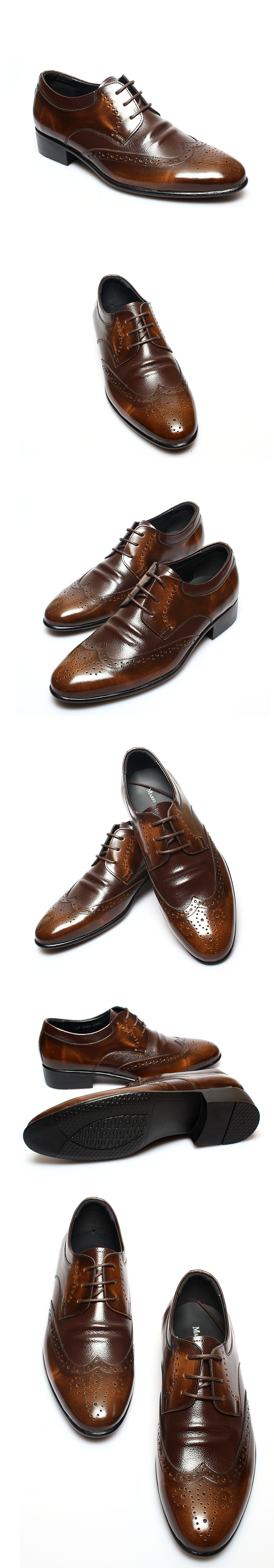 Men Leather Shoes Men's leather wingtip handmad