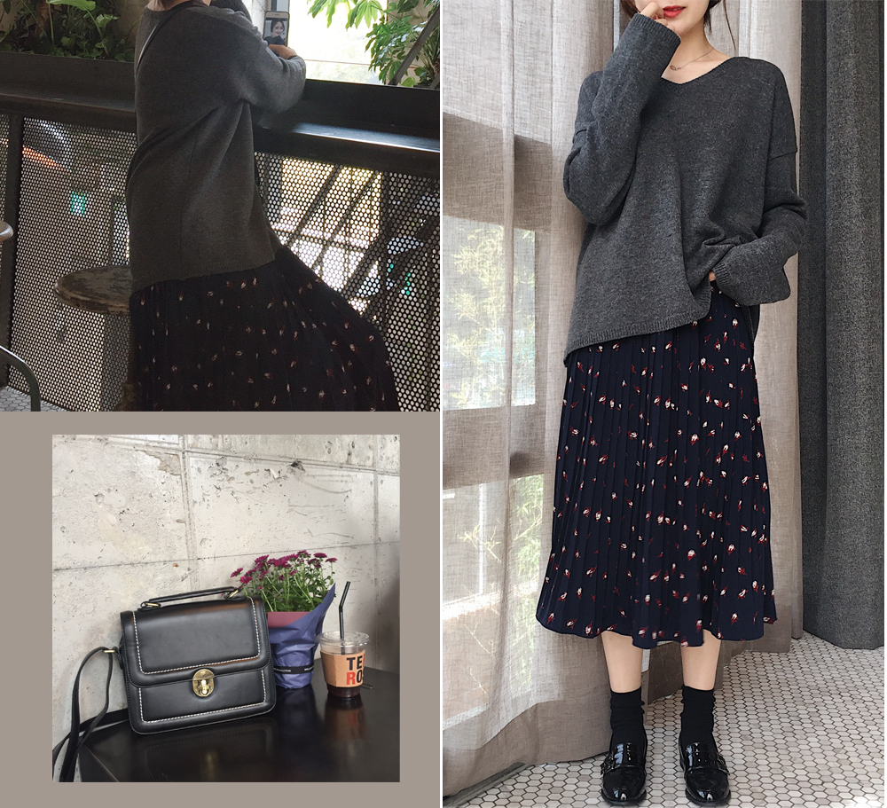 Lovely Flower Pleated Bands Long Skirts Sense of N