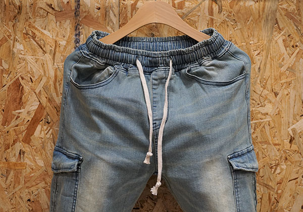 Korea Jeans Pants Green Cargo Cargo Slim Exhaust B